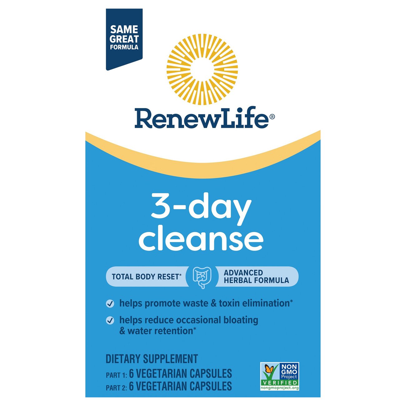 Renew Life 3 Day Cleanse Total Body Reset Shop Diet Fitness At H E B