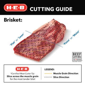 H-E-B Whole Beef Brisket - Deckle Fat Removed, Avg. 12.3 lbs