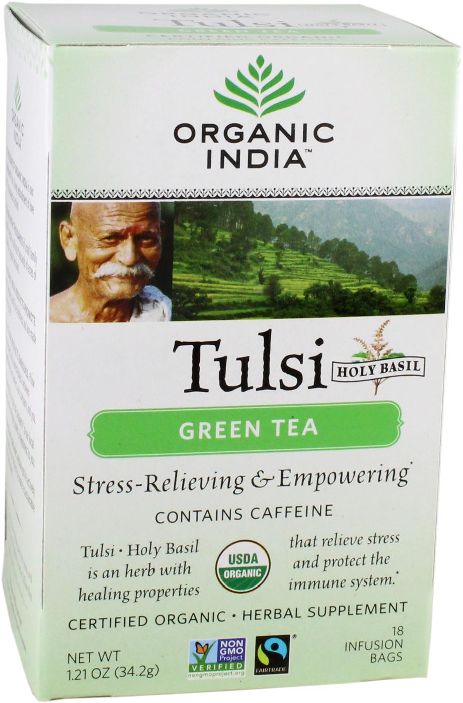 Organic India Tulsi Holy Basil Green Tea Bags; image 1 of 2