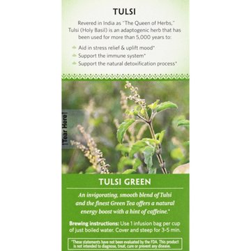 Organic India Tulsi Holy Basil Green Tea Infusion Bags