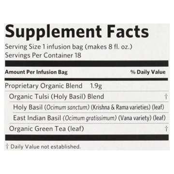 Organic India Tulsi Holy Basil Green Tea Infusion Bags