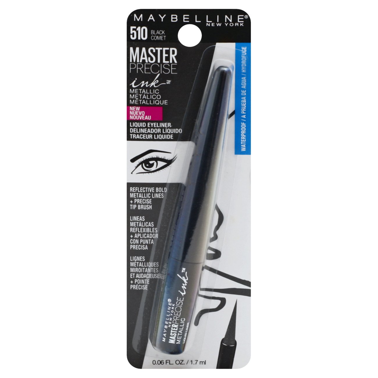 taktik Velkendt Sidst Maybelline Master Precise Ink Metallic Liquid Liner, Black Comet - Shop  Eyeliner at H-E-B