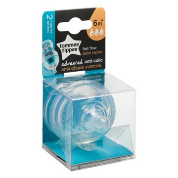 Tommee Tippee Nipples Anti Colic Fast Flow, 2 ct
