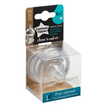 Tommee Tippee Nipples For Cereal 6M, 2 ct