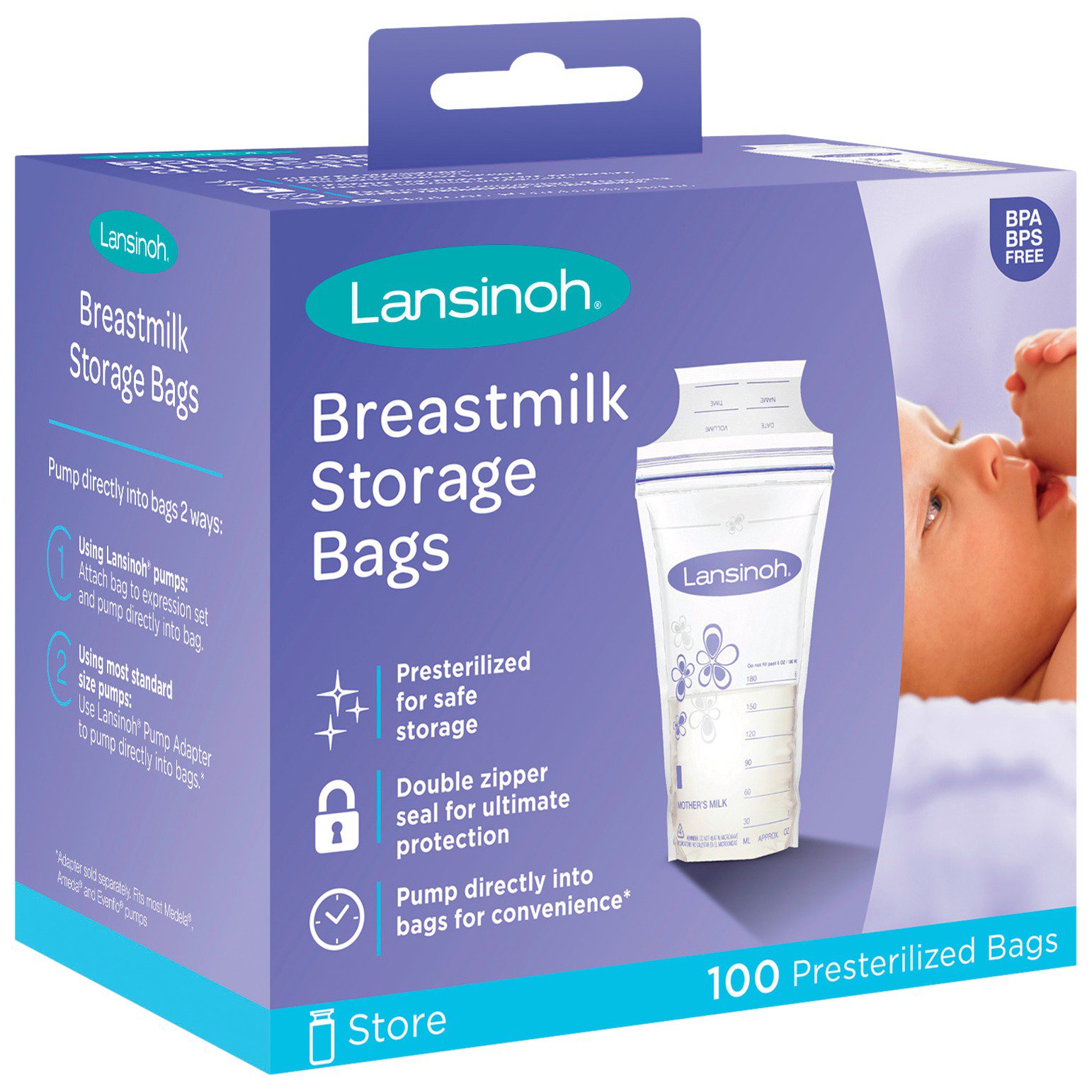 Medela Breast Milk Storage Bags, 6 oz, 100 Count