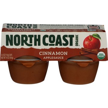 North Coast Organic Apple Sauce with Cinnamon , 4 ct