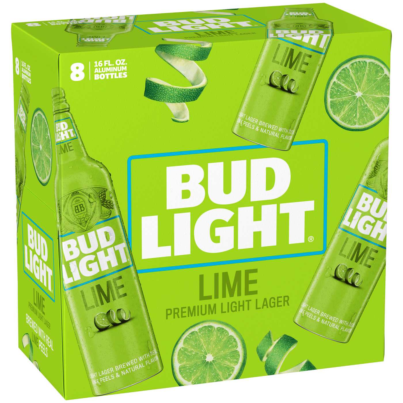 Bud Light Lime Beer 16 oz Aluminum Bottles; image 1 of 2