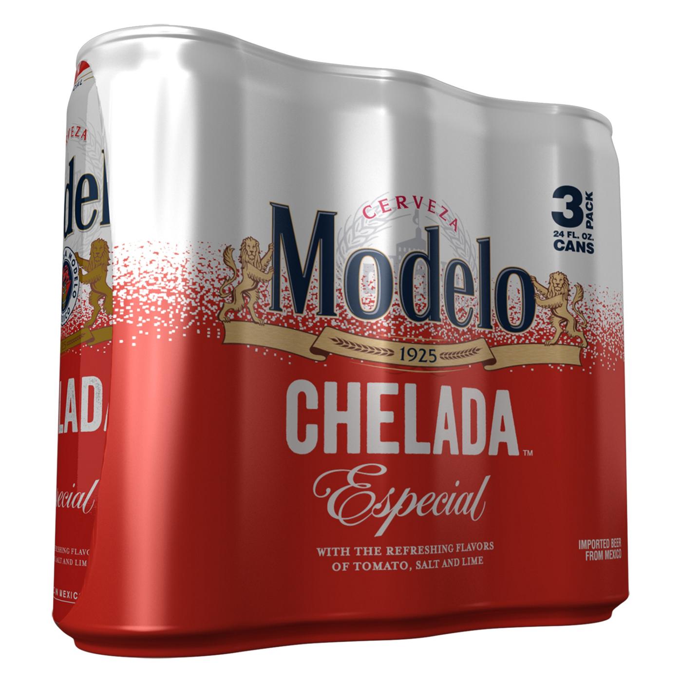 Modelo Chelada Mexican Import Flavored Beer 24 oz Cans, 3 pk; image 1 of 10