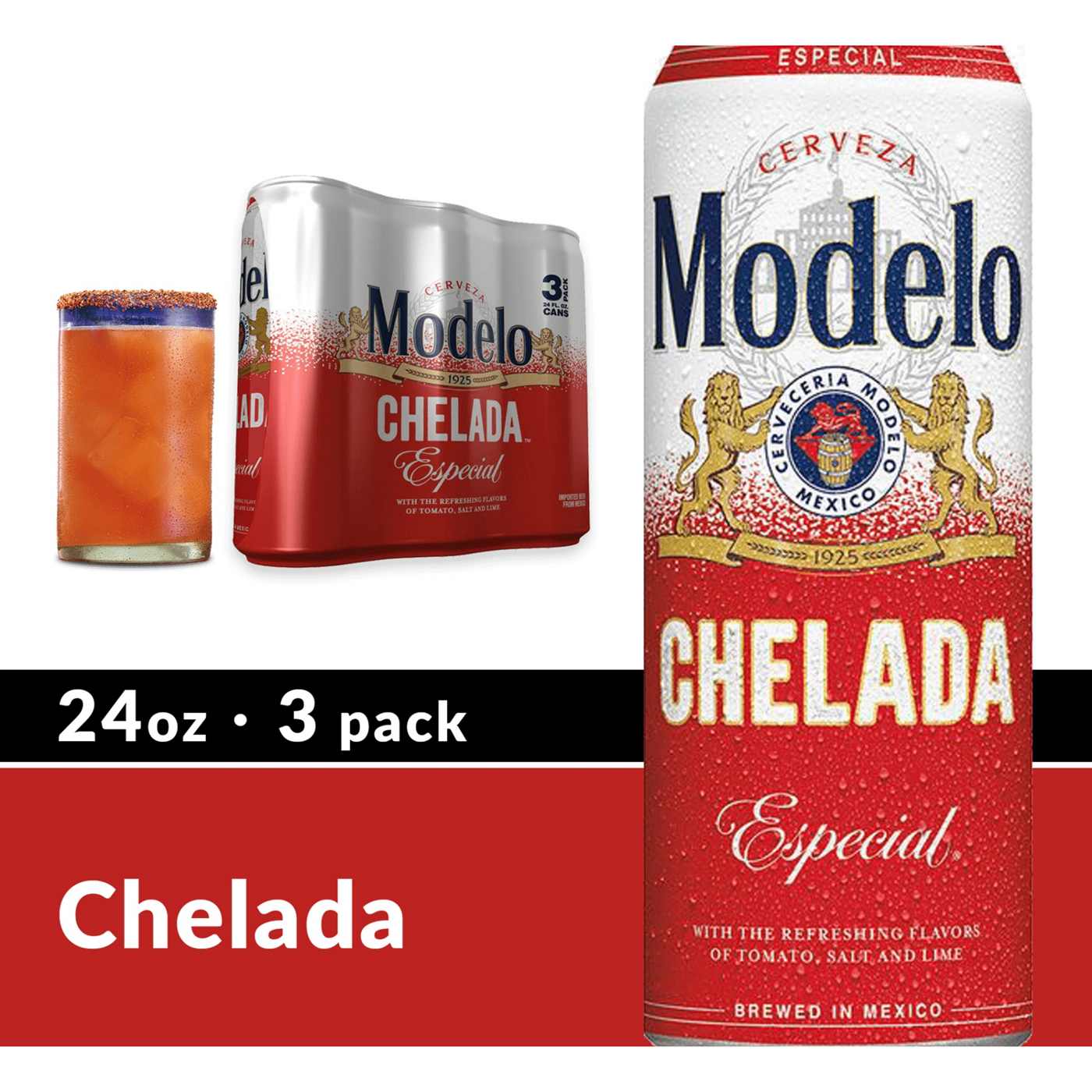 Modelo Chelada Mexican Import Flavored Beer 24 oz Cans, 3 pk; image 10 of 10