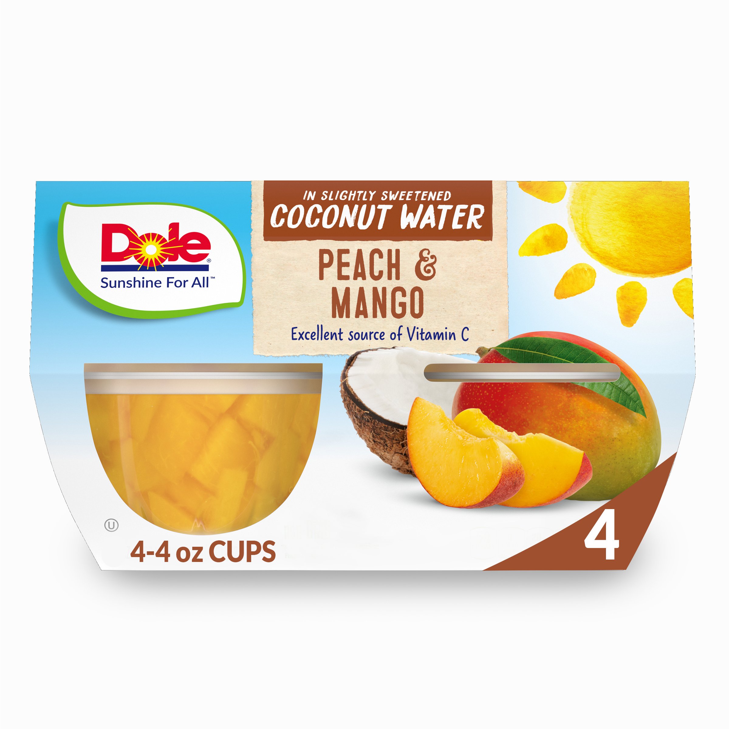 Dole Coconut Water Fruit Cups Peach and Mango Shop Fruit at HEB