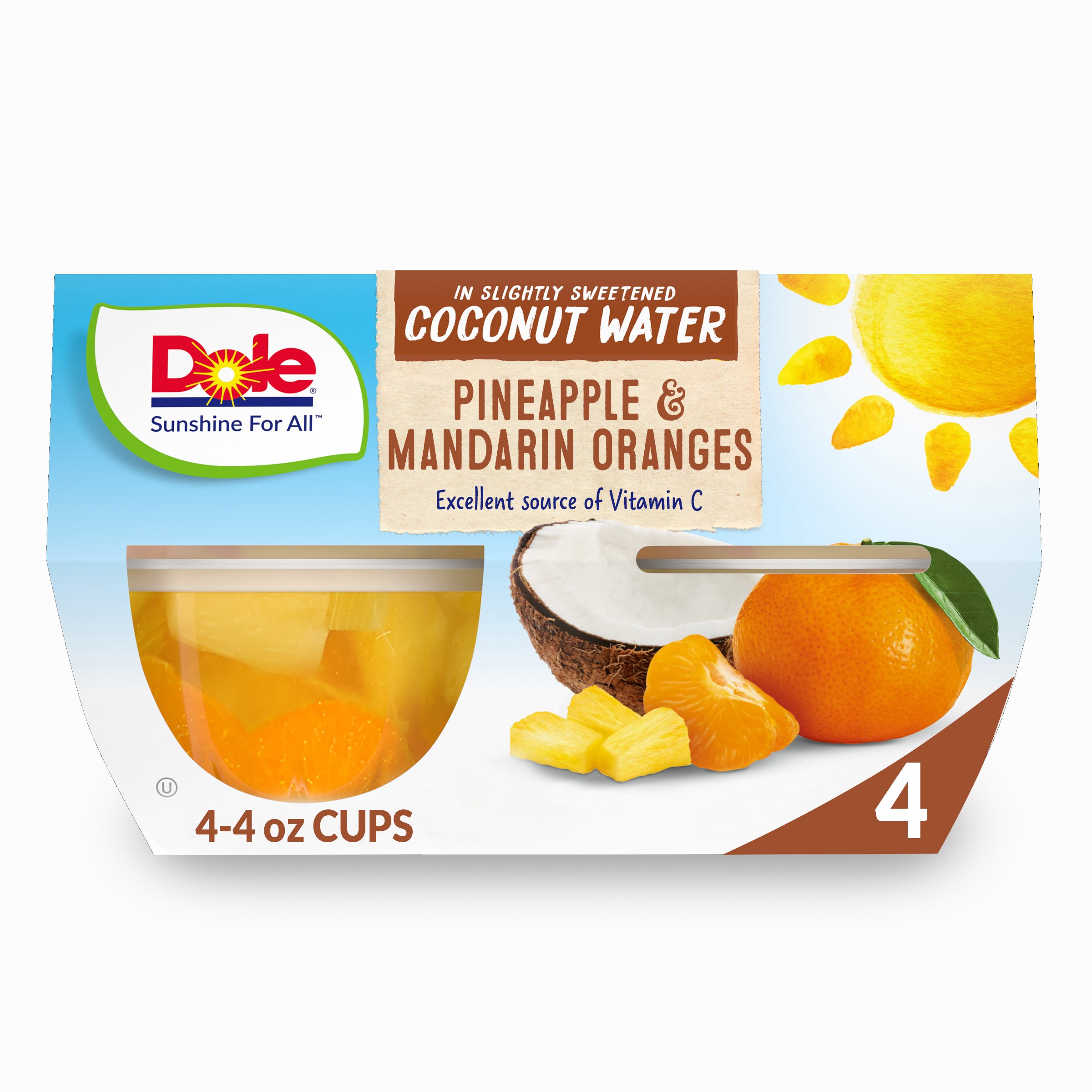 Dole Coconut Water Pineapple And Mandarin Orange Fruit Cups Shop Fruit At H E B