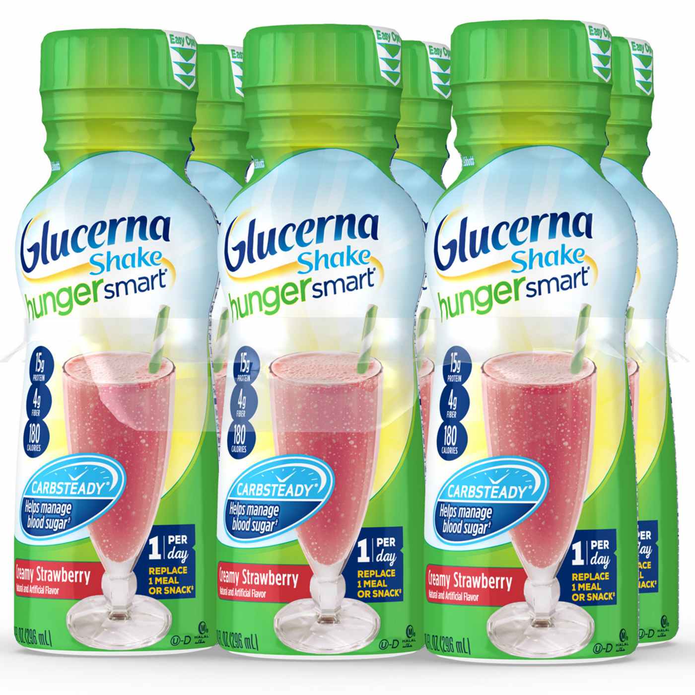 Glucerna Hunger Smart Shake, 15g Protein, Classic Strawberry, 10 fl oz Bottles; image 6 of 10