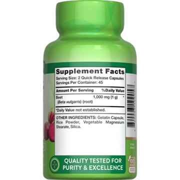 Nature's Truth Beet Root 1000mg Quick-Release Capsules, 90 ct