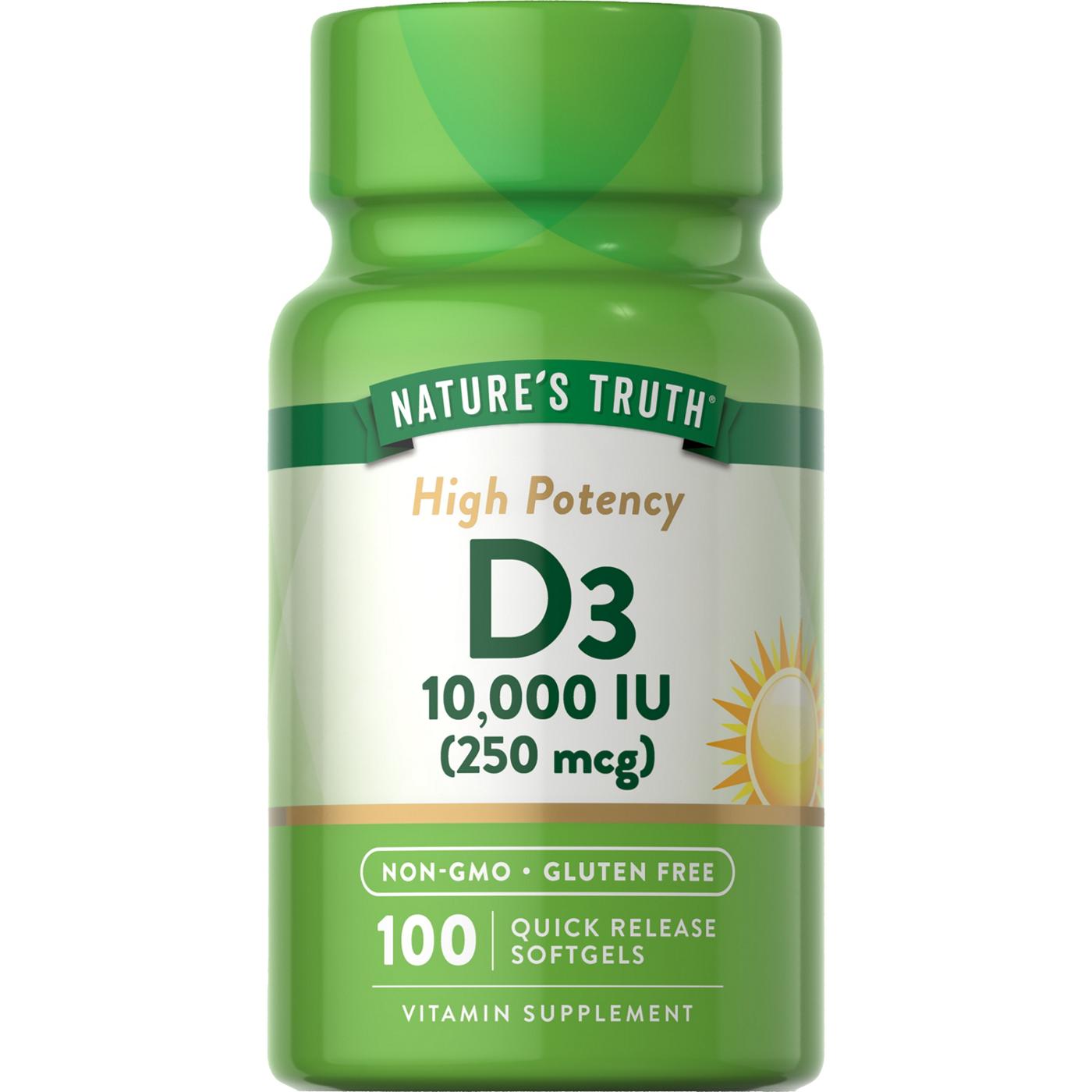 Nature's Truth Vitamin D3 Softgels - 10,000 IU; image 1 of 4