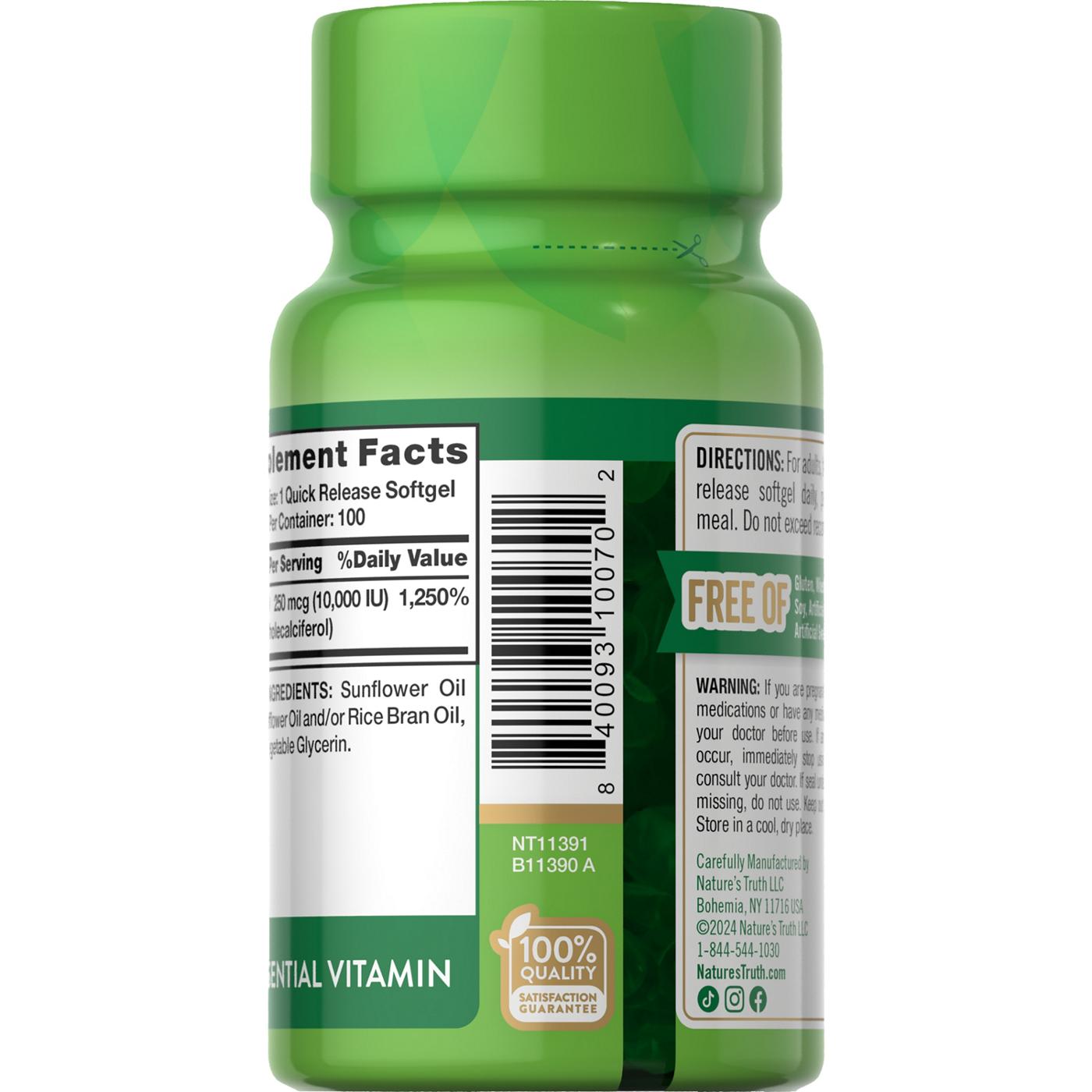 Nature's Truth Vitamin D3 Softgels - 10,000 IU; image 4 of 4