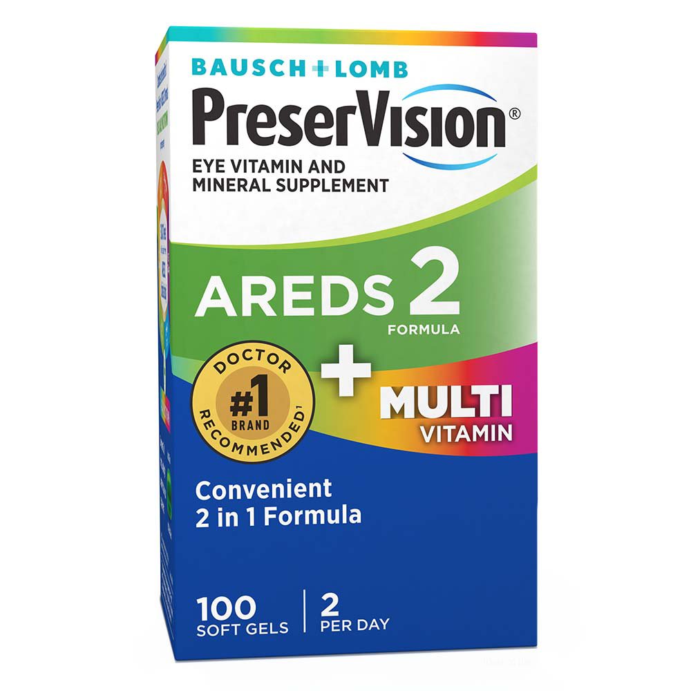Bausch & Lomb PreserVision AREDS 2 Formula + MultiVitamin Softgels, 100 ct
