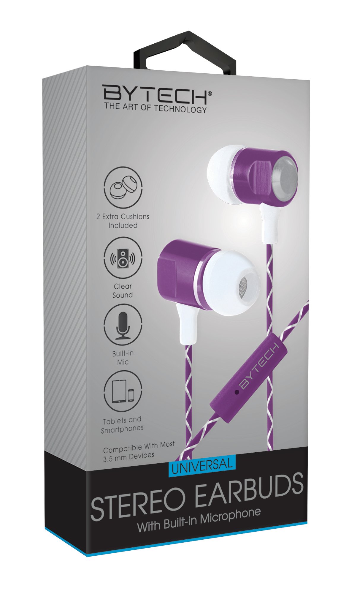 Bytech Stereo Earbudsmic Purple Shop Headphones At H E B