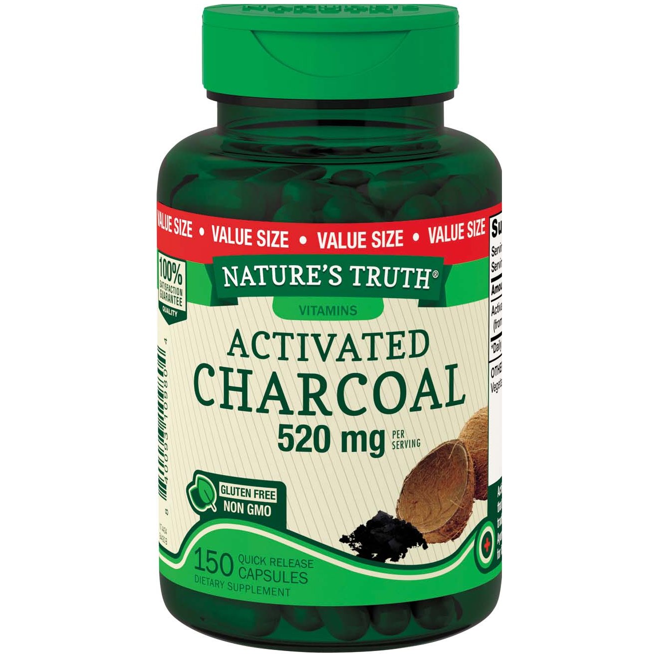 Nature's Truth Activated Charcoal Value Size 520 mg - Shop Herbs ...