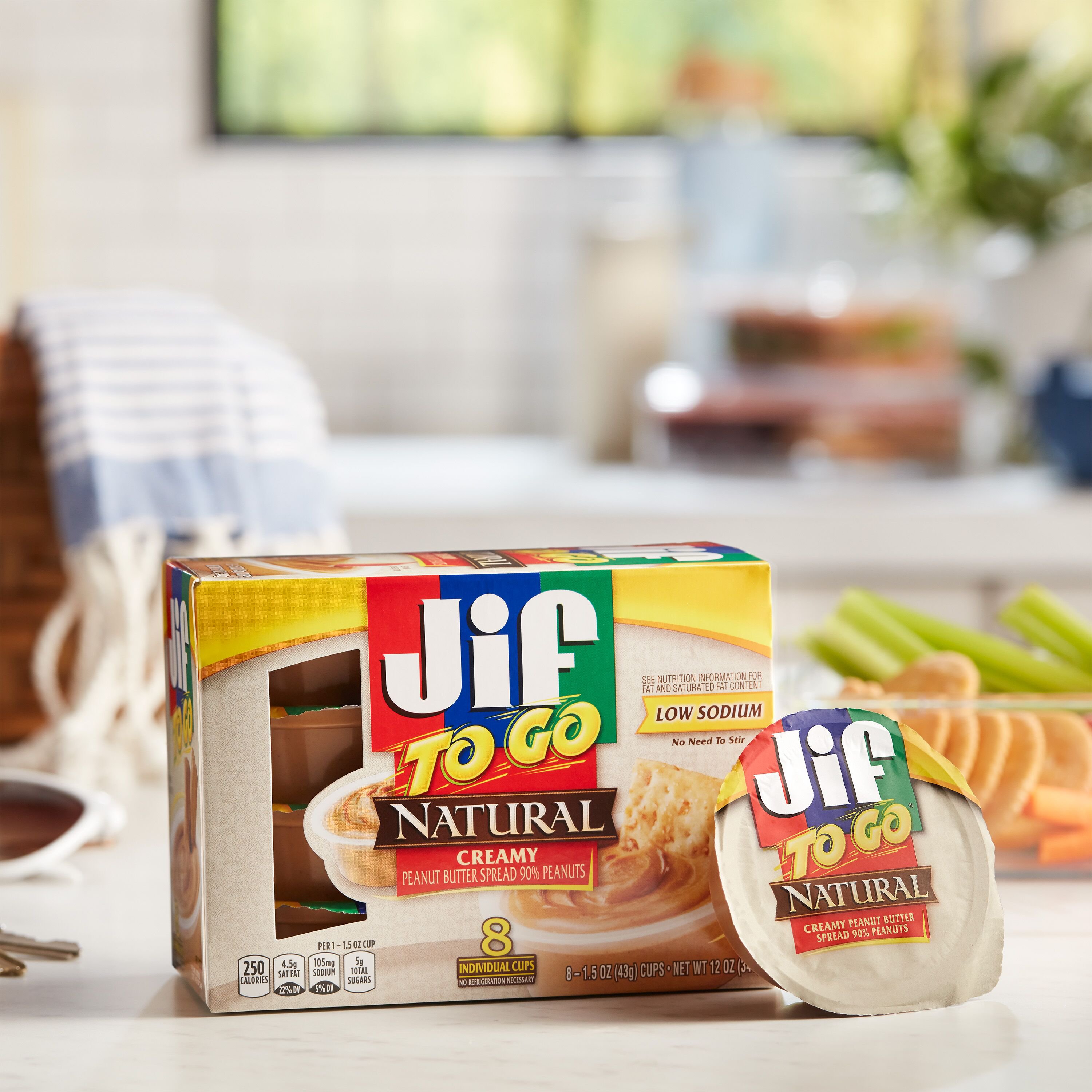 Jif To Go Natural Creamy Peanut Butter 8 Pk Cups - Shop Peanut Butter ...