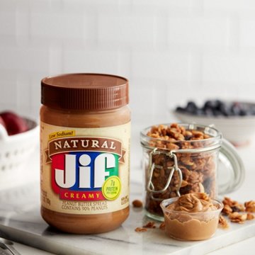 Jif Natural Creamy Peanut Butter Spread, 28 oz