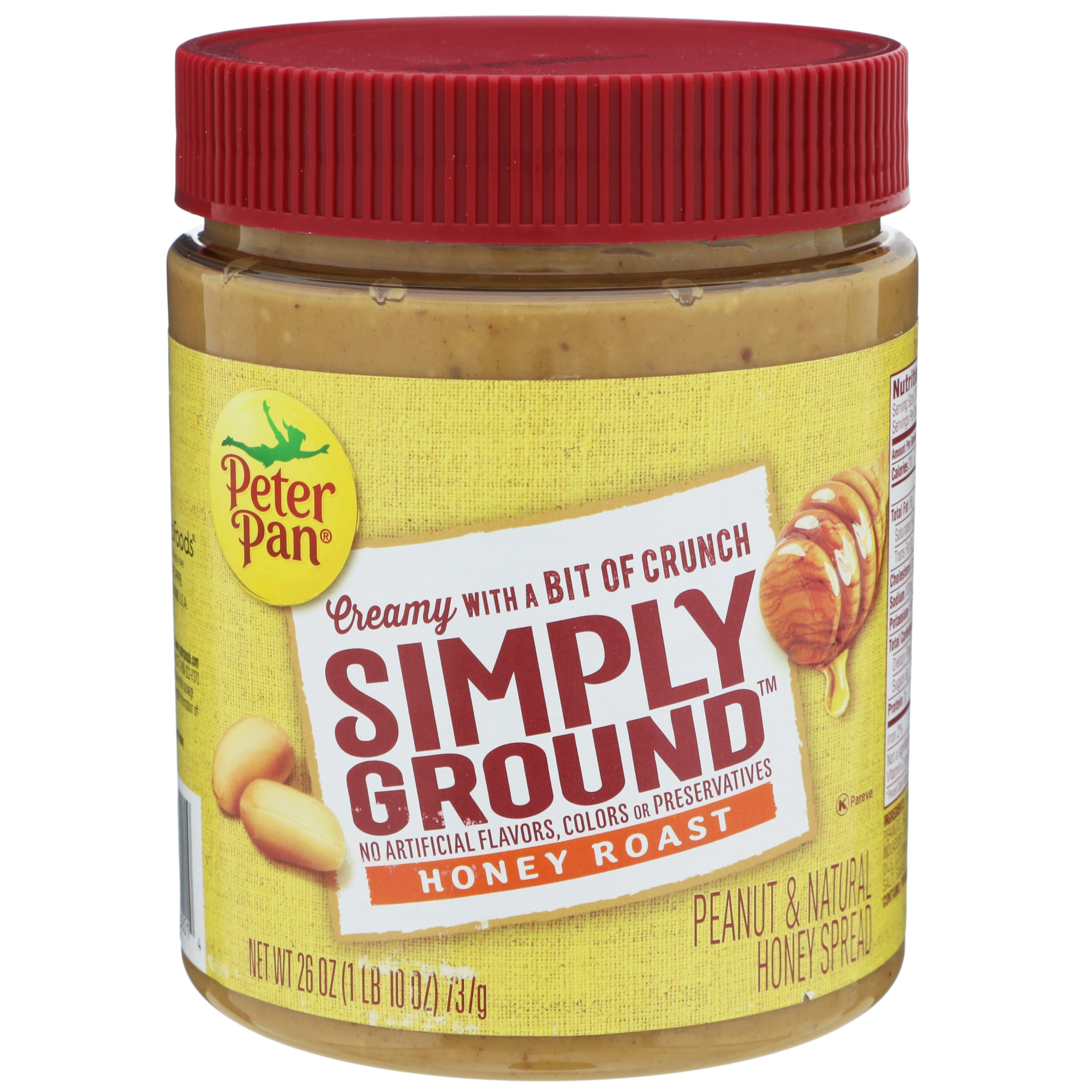 Peter Pan Simply Ground Honey Roast Peanut Butter Shop Peanut Butter At H E B