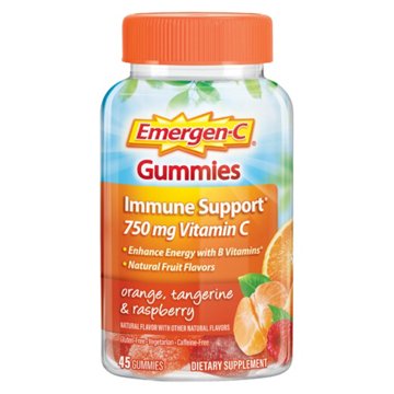 Emergen-C Gummies Vitamin C 750mg Immune Support (Orange, Tangerine and Raspberry Flavors), With B Vitamins, Gluten Free