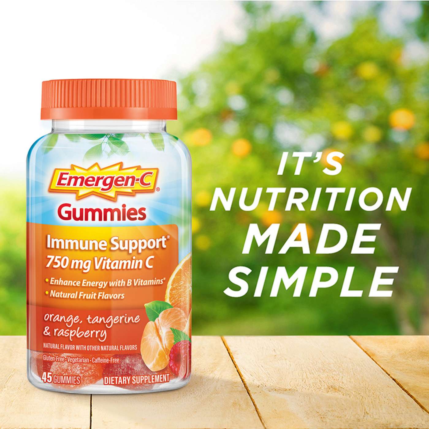 Emergen-C Immune Support 750mg Vitamin C Gummies - Orange, Tangerine and Raspberry; image 3 of 8