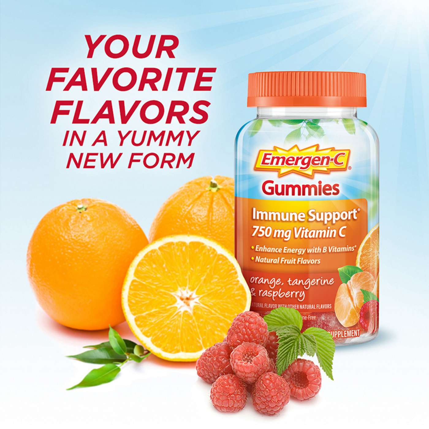 Emergen-C Immune Support 750mg Vitamin C Gummies - Orange, Tangerine and Raspberry; image 4 of 8