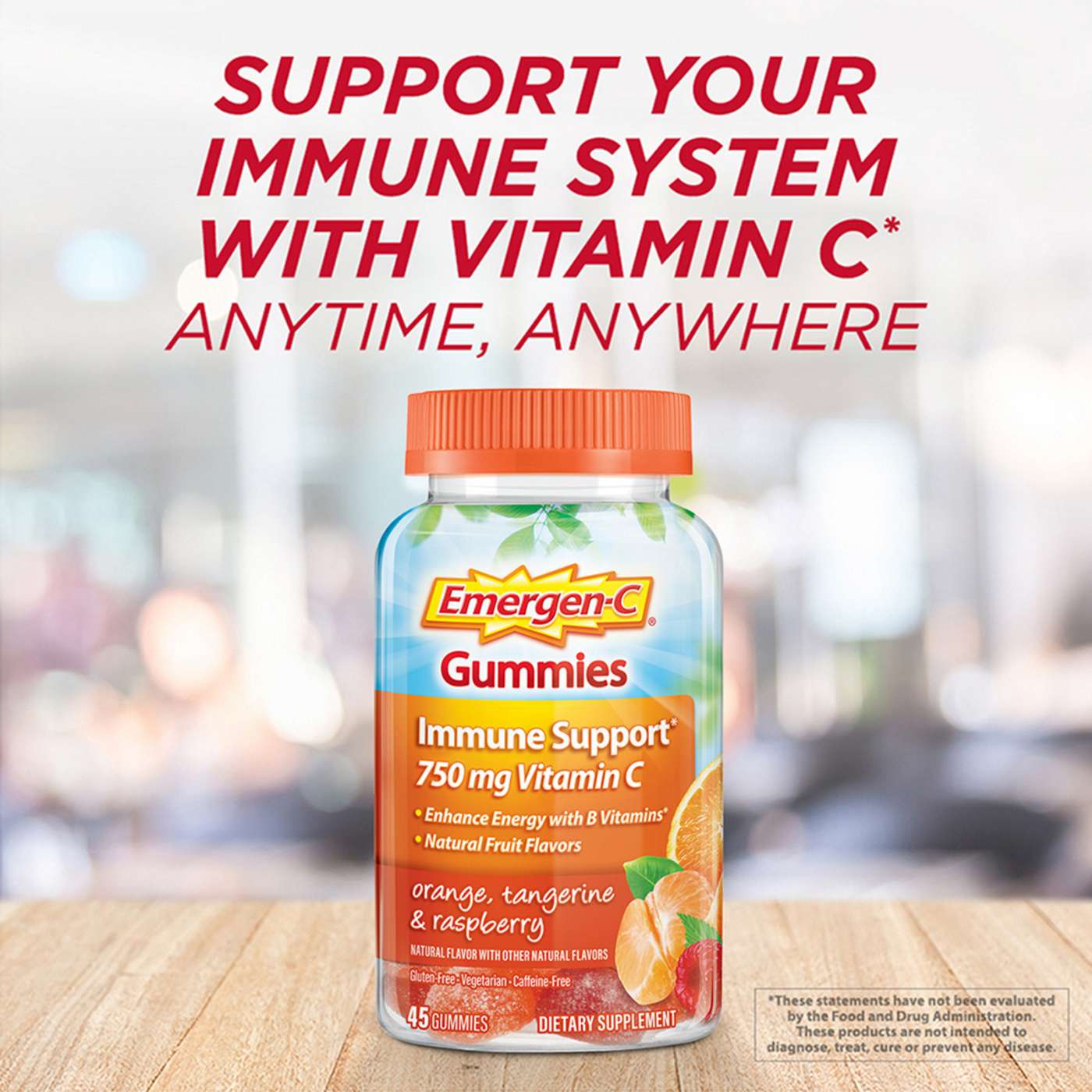 Emergen-C Immune Support 750mg Vitamin C Gummies - Orange, Tangerine and Raspberry; image 2 of 4