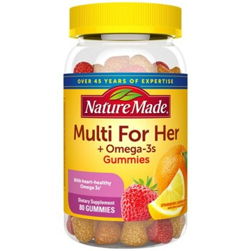Nature Made Multi For Her Plus Omega-3s Adult Gummies, 80 ct