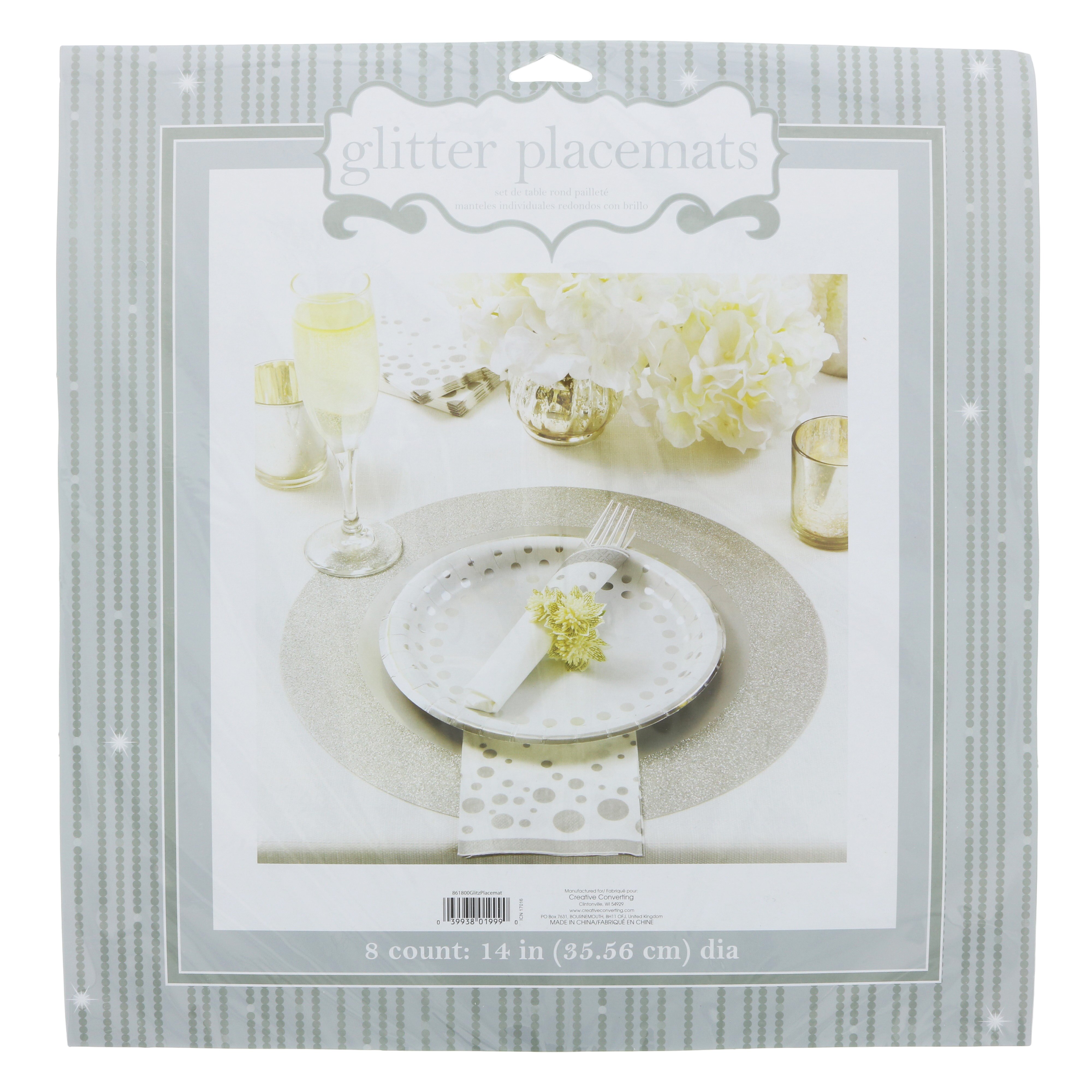 Creative Converting Silver Glitter Placemats Shop Napkins & Table