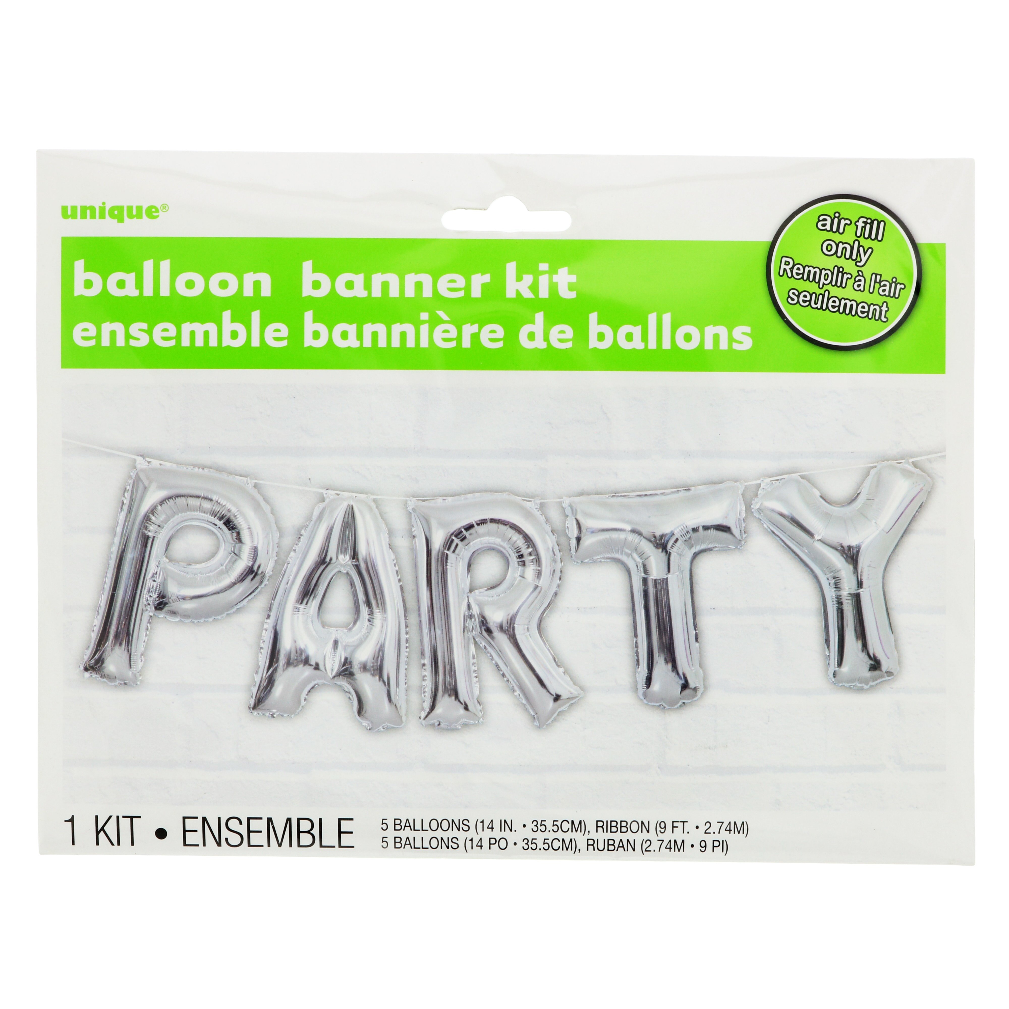unique Party Balloon Banner Kit Silver Shop Balloons at HEB