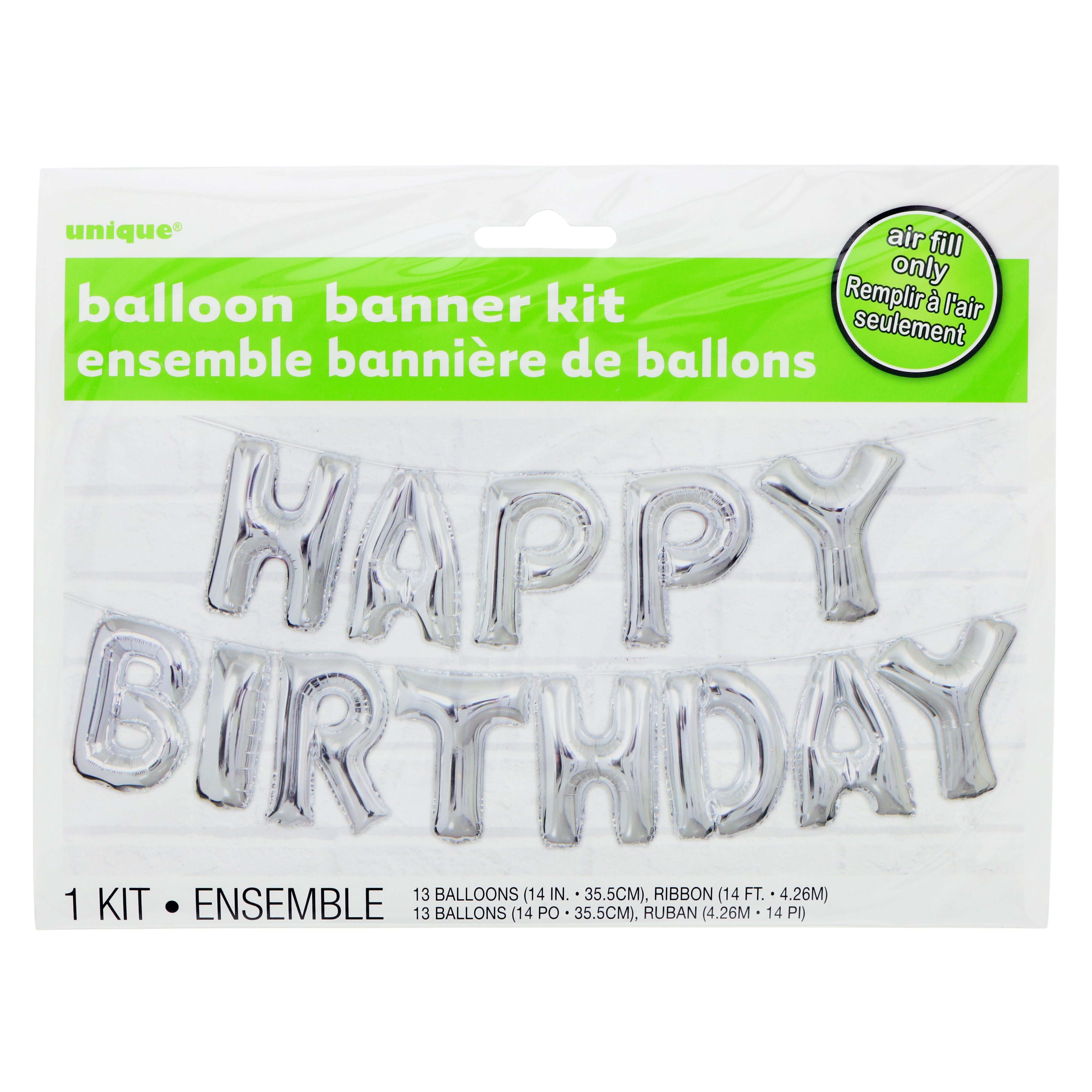 Unique Silver Happy Birthday Balloon Banner Kit Shop Balloons at HEB