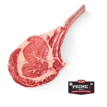H-E-B Prime 1 Beef Bone-in Tomahawk Steak, Thick Cut, Avg. 2.66 lbs