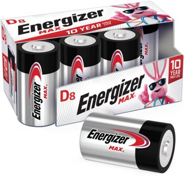 Energizer Alkaline MAX D Batteries, 8 pk