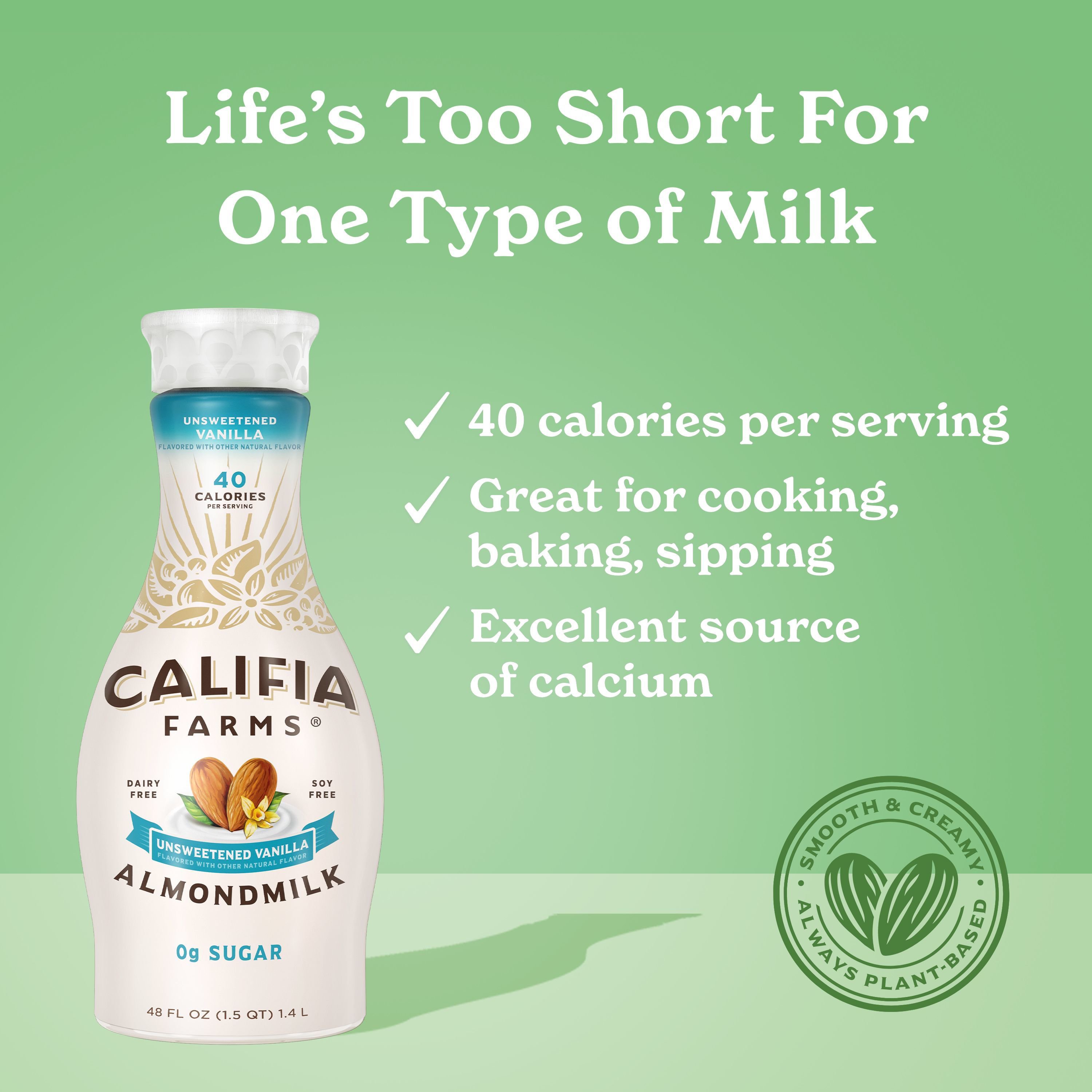 Califia Farms Unsweetened Vanilla Almond Milk - Shop Milk At H-E-B