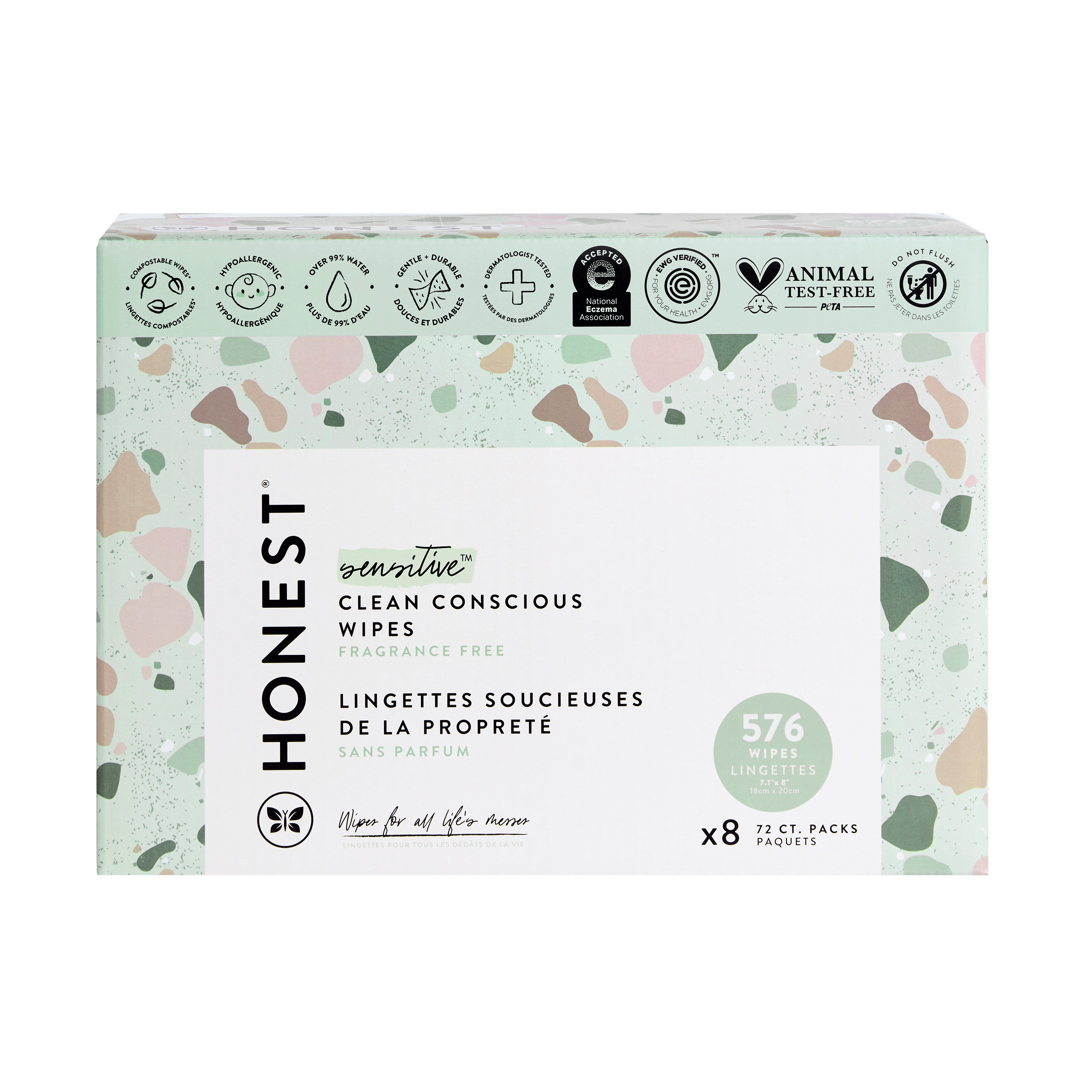 Unscented & Compostable Clean Conscious Baby Wipes, Honest