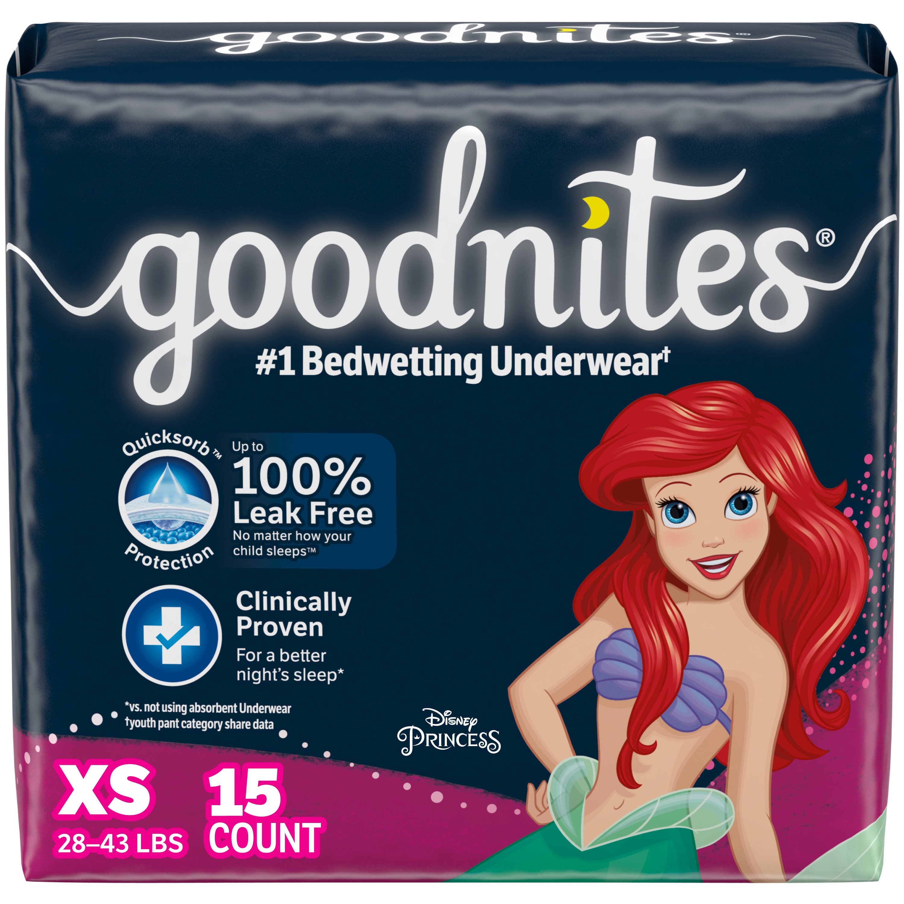 Goodnites Overnight Underwear for Girls - XS