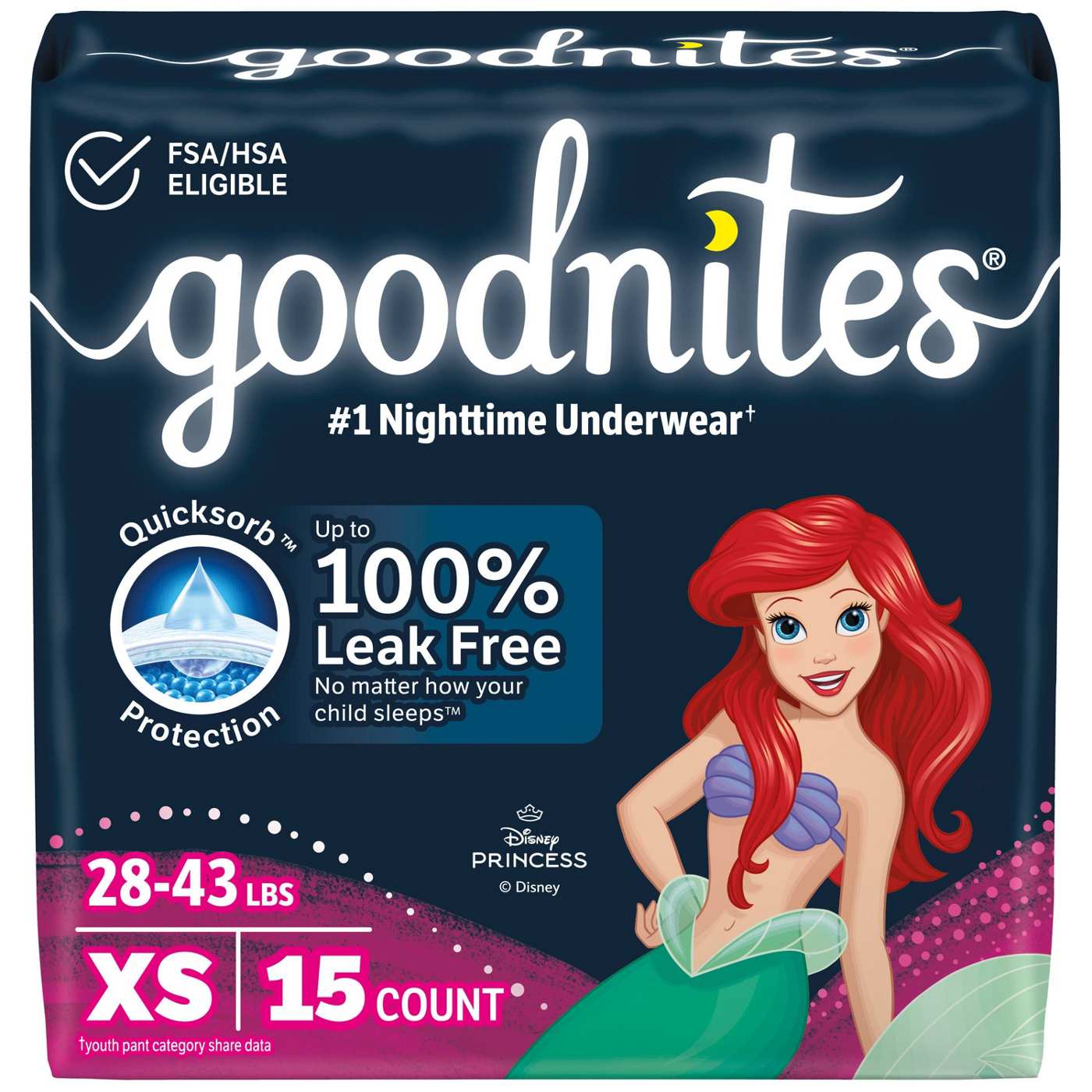 Goodnites Girls' Nighttime Bedwetting Underwear - XS (28-43 lbs); image 1 of 7