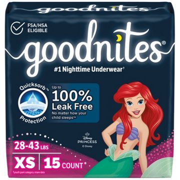 Goodnites Girls' Nighttime Bedwetting Underwear - XS (28-43 lbs), 15 ct