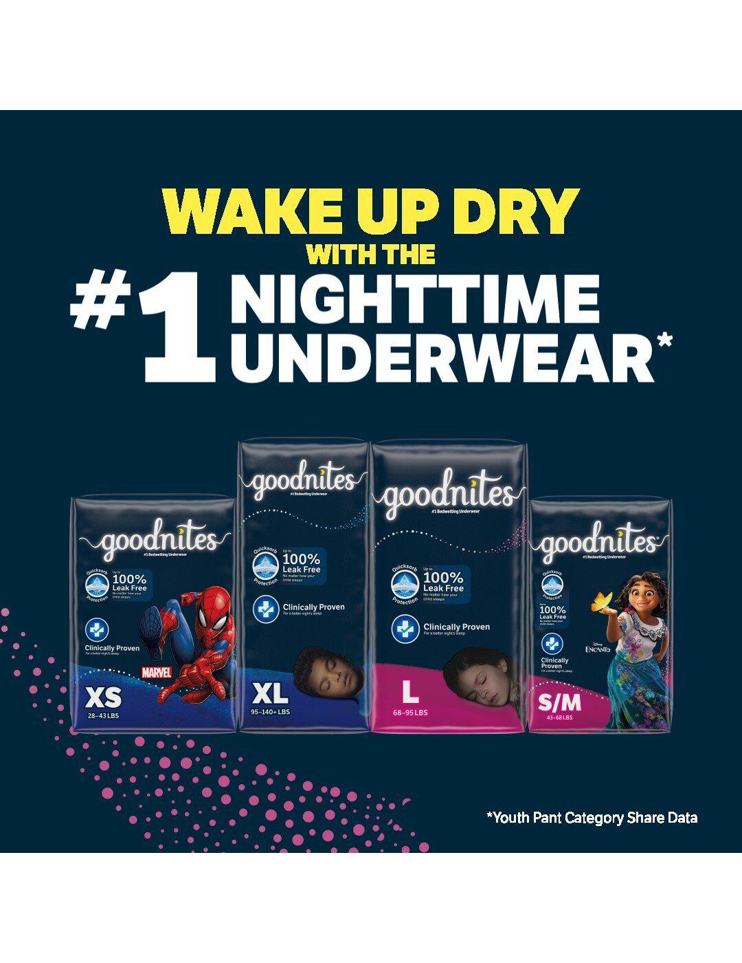 Goodnites Girls' Nighttime Bedwetting Underwear - XS (28-43 lbs); image 3 of 7