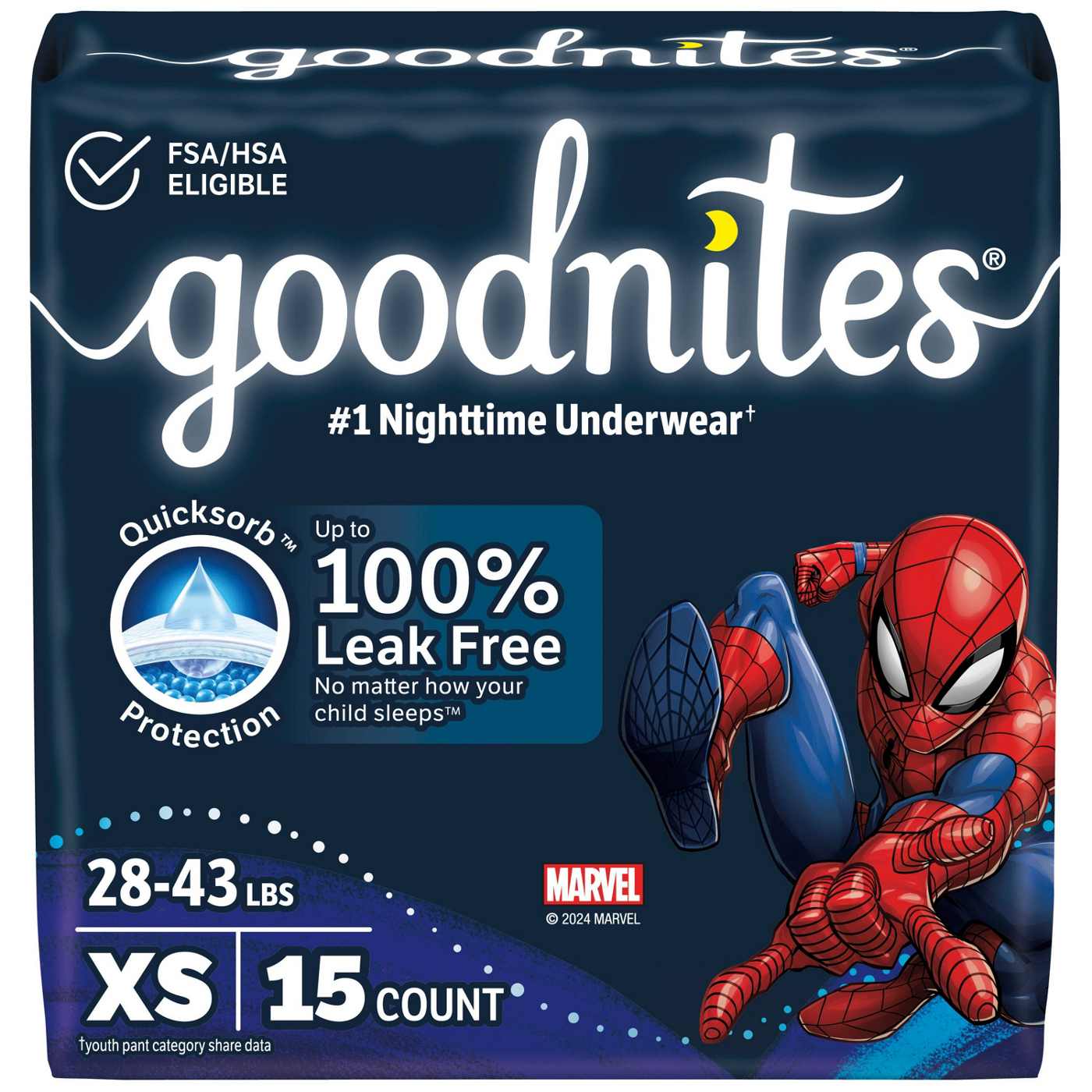 Goodnites Boys' Nighttime Bedwetting Underwear - XS (28-43 lbs); image 1 of 6
