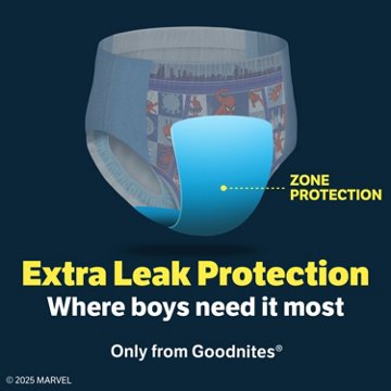 Goodnites Boys' Nighttime Bedwetting Underwear, Size Extra Small (28-43 lbs), 15 ct