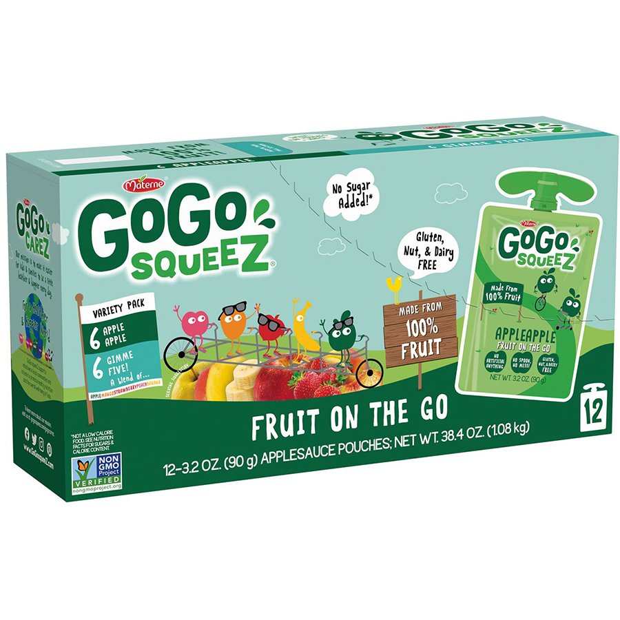 GoGo squeeZ Applesauce Pouches Variety Pack (Apple Apple, Gimme Five)