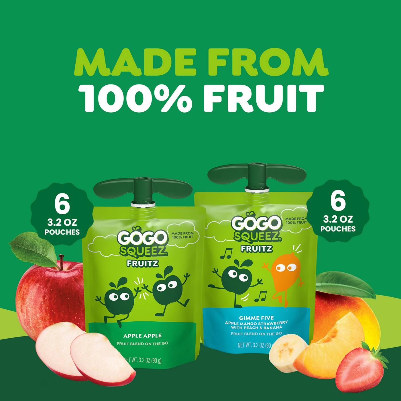 GoGo squeeZ No Sugar Added Apple & Gimme 5 Applesauce & Fruit Puree Variety; image 2 of 8