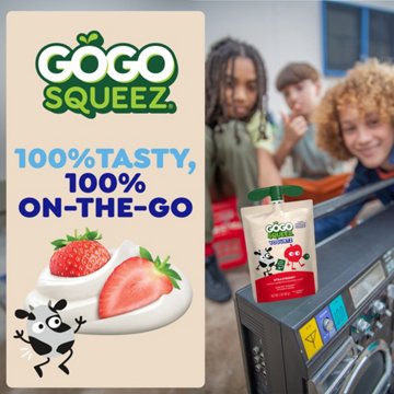 GoGo squeeZ yogurtZ Low Fat Strawberry & Banana Yogurt Snack Pouches