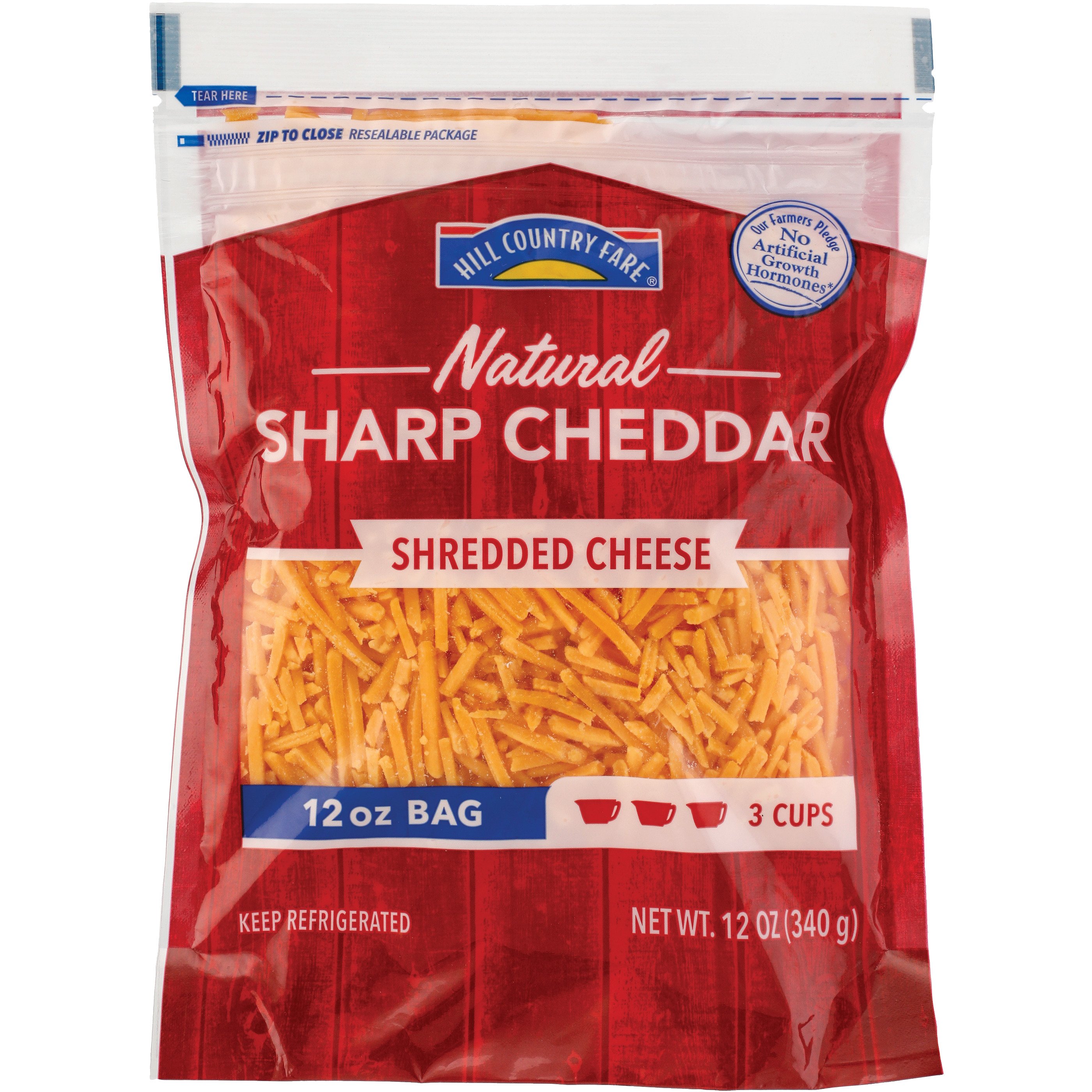 Hill Country Fare Sharp Cheddar Shredded Cheese, 12 oz