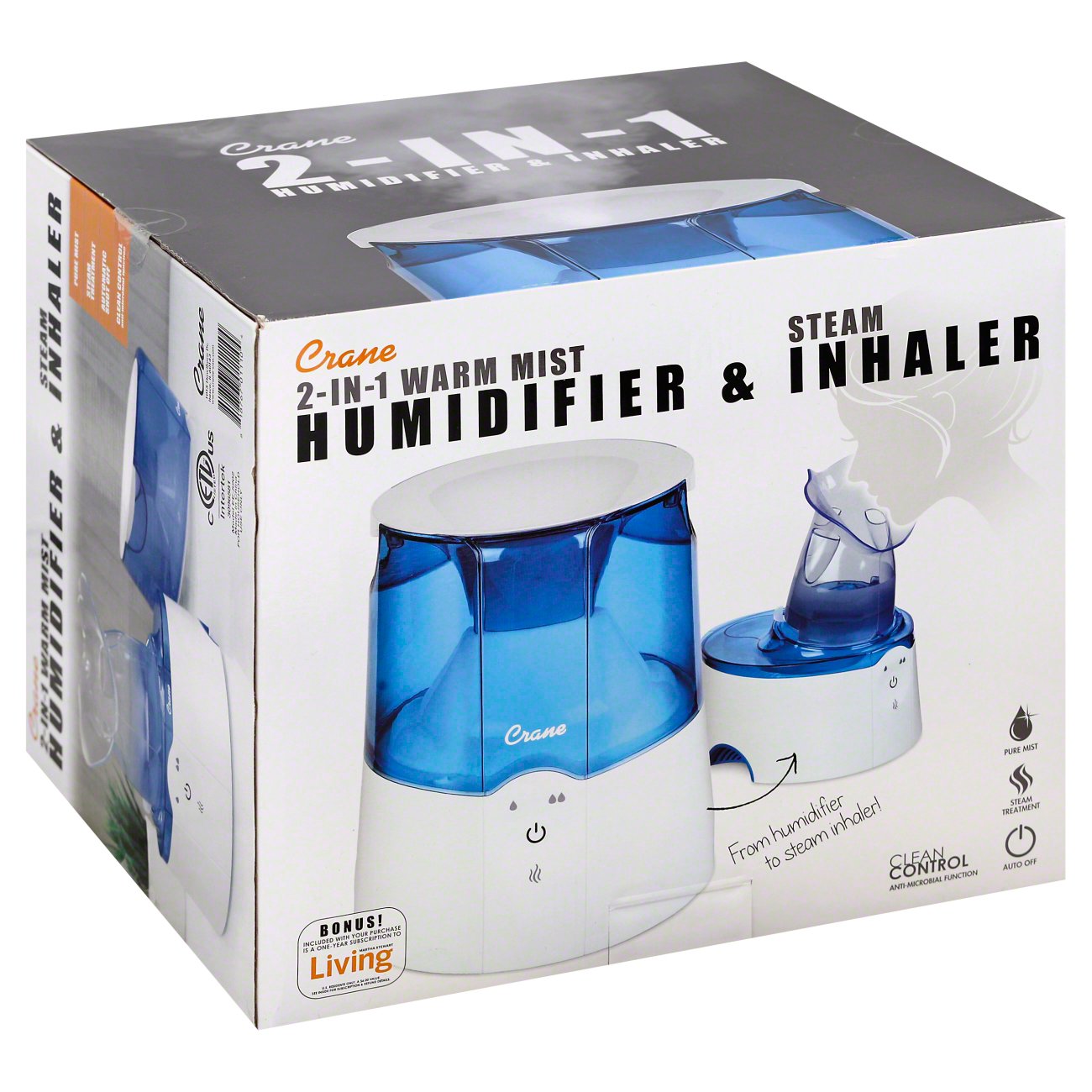 Crane 2-in-1 Warm Mist Humidifier & Respiration Steam Inhaler – Allergy  Buyers Club