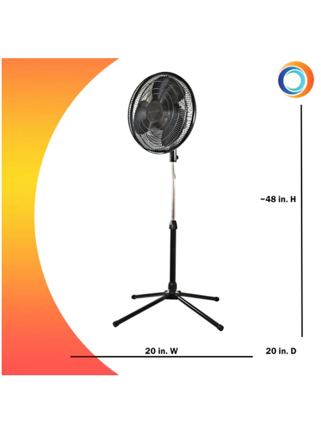 Comfort Zone Oscillating Adjustable 3-Speed Pedestal Fan - Black; image 2 of 2