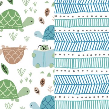 The Honest Company Clean Conscious Diapers,Turtle Time + Pattern Play - Size 2